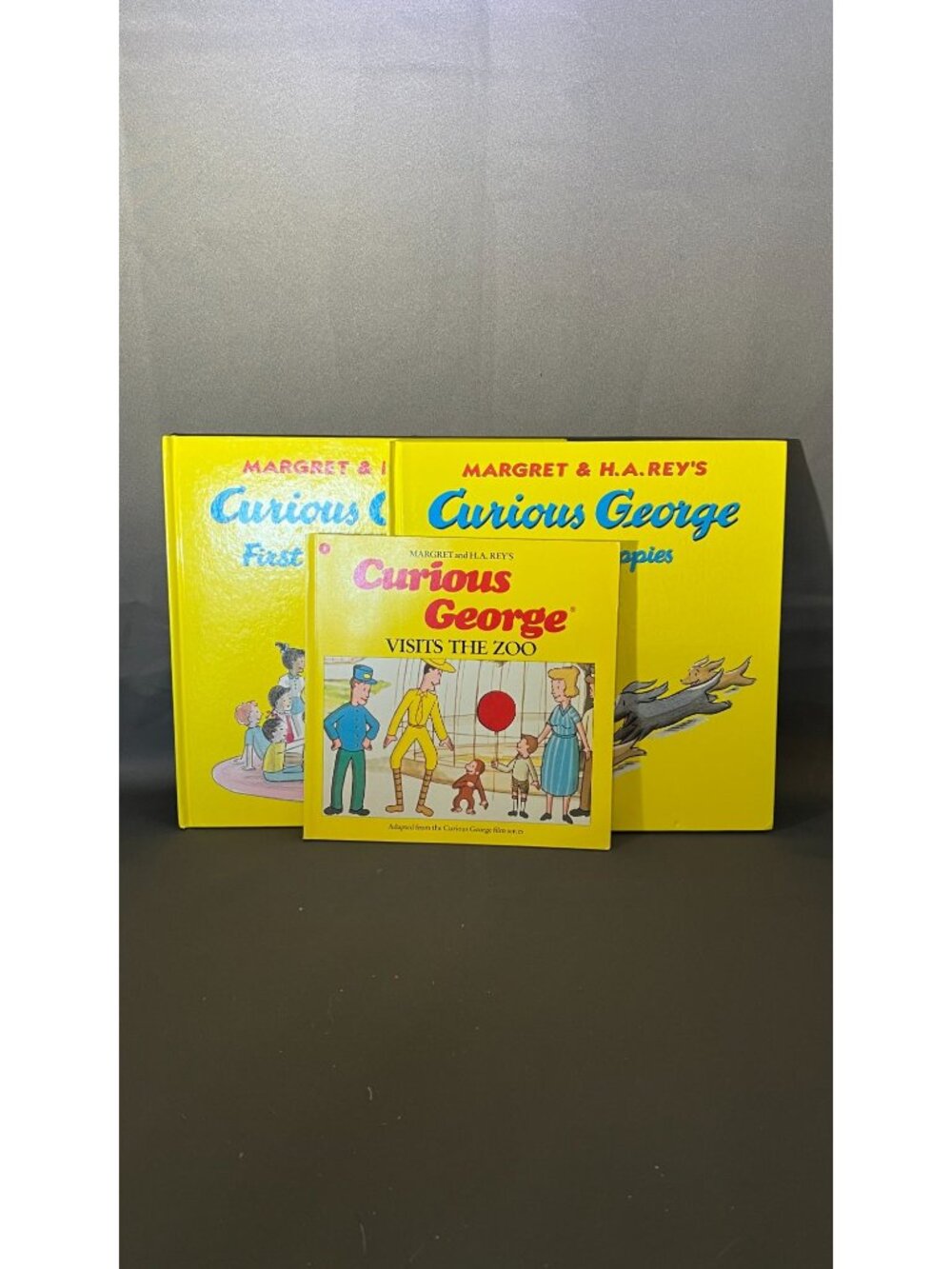 Curious George Set Of 3 Hardcover/Softcover Books Margret & H.A. Rey